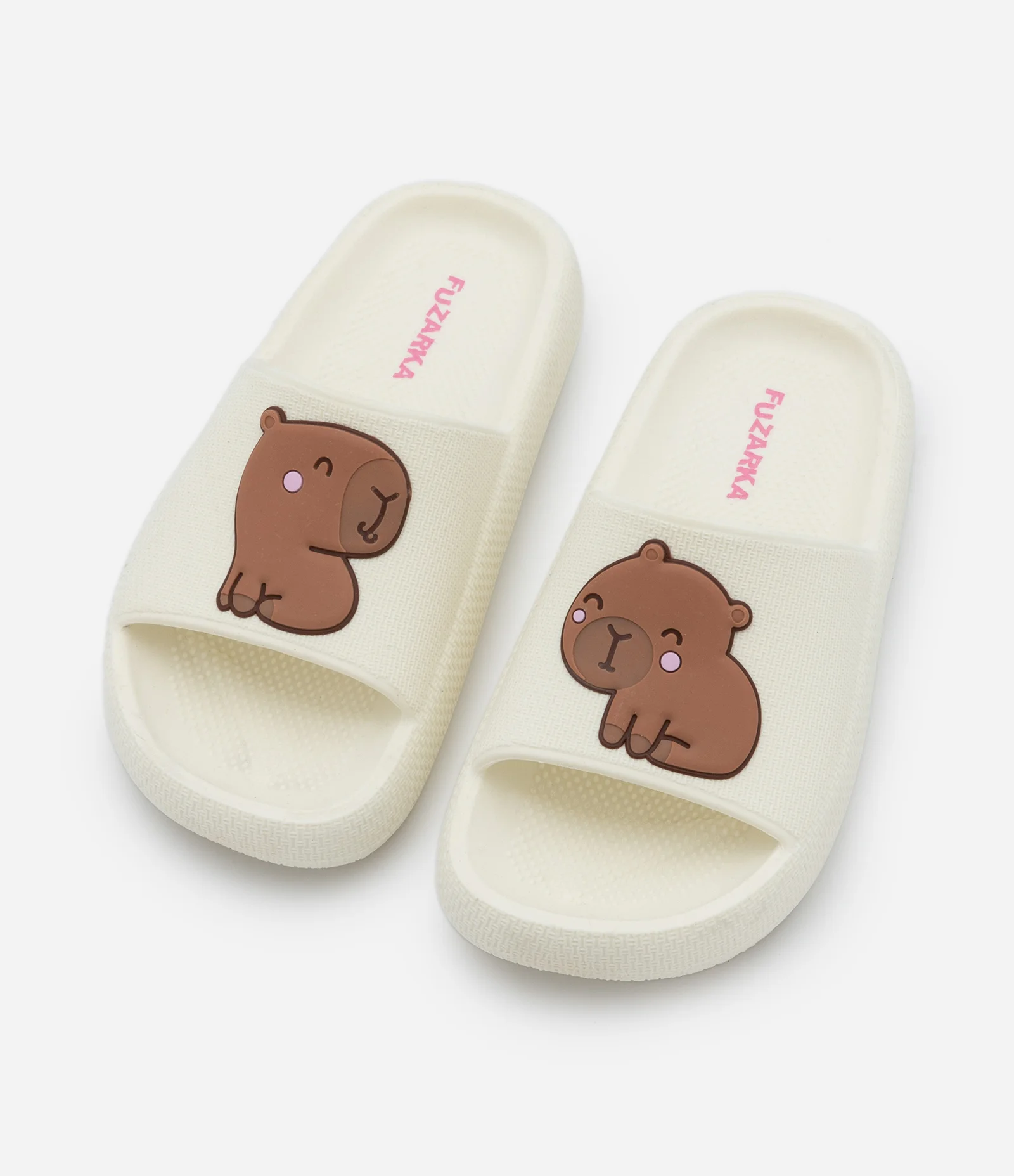 Chinelo Slide Infantil com Patch de Capivara - Tam 27 ao 34 Off White 3
