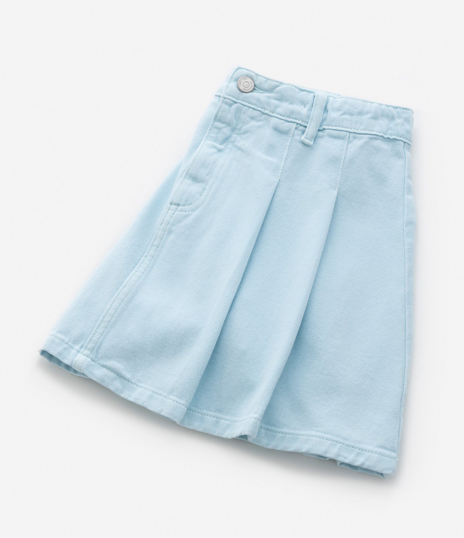 Saia Infantil em Jeans com Pregas - Tam 5 a 14 Anos Azul 6