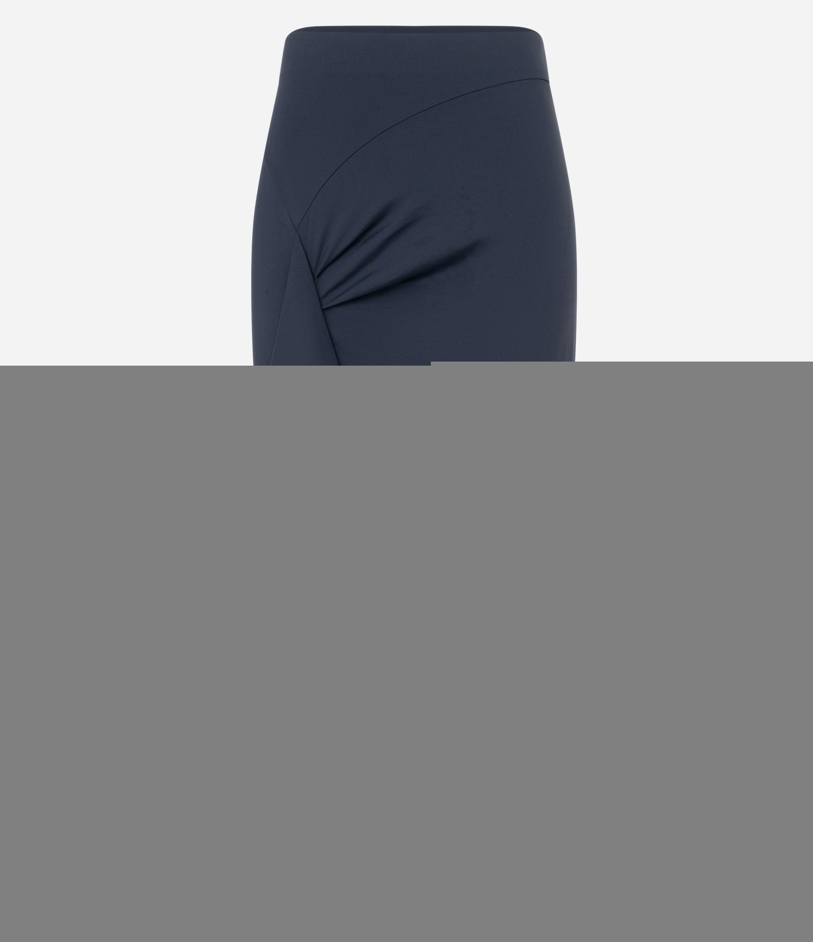 Saia Midi em Poliamida com Detalhe Drapeado e Pontas Preto 5