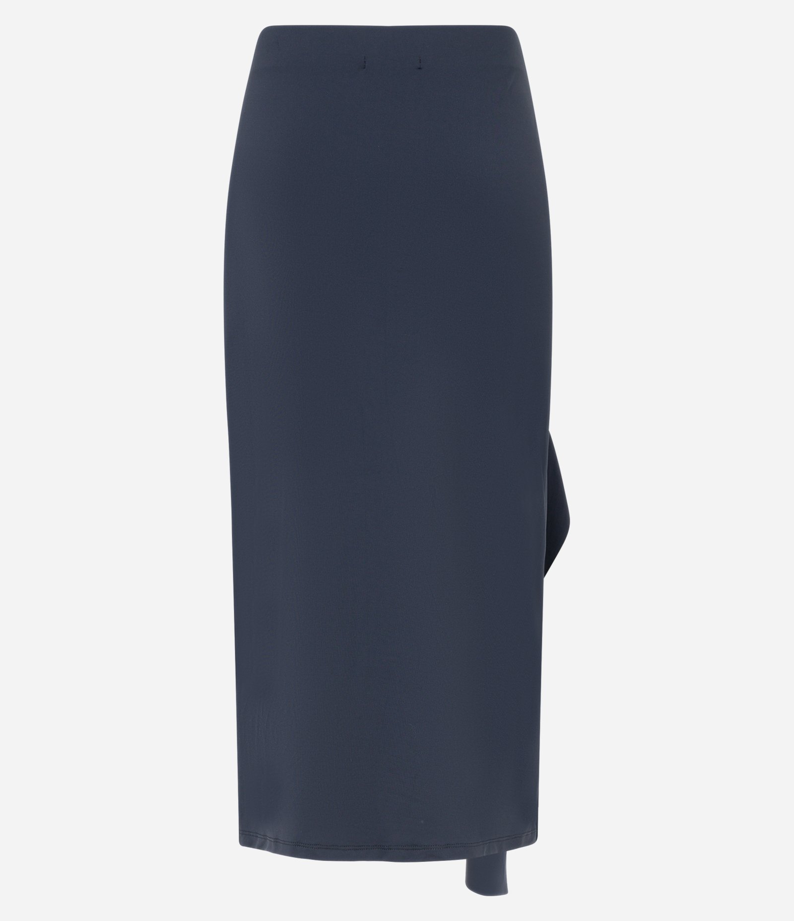 Saia Midi em Poliamida com Detalhe Drapeado e Pontas Preto 6