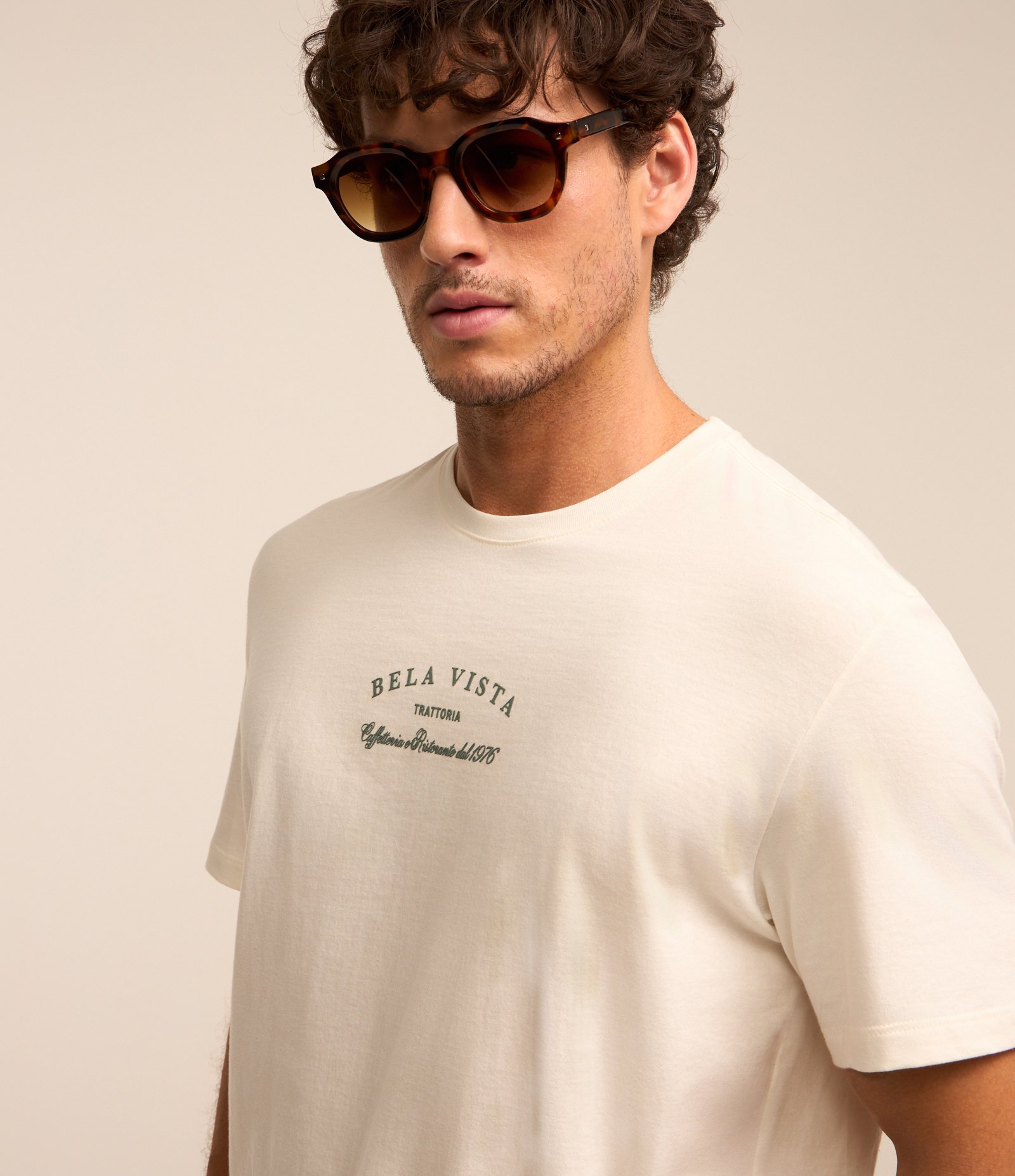 Camiseta em Algodão com Estampa Lettering Branco 1