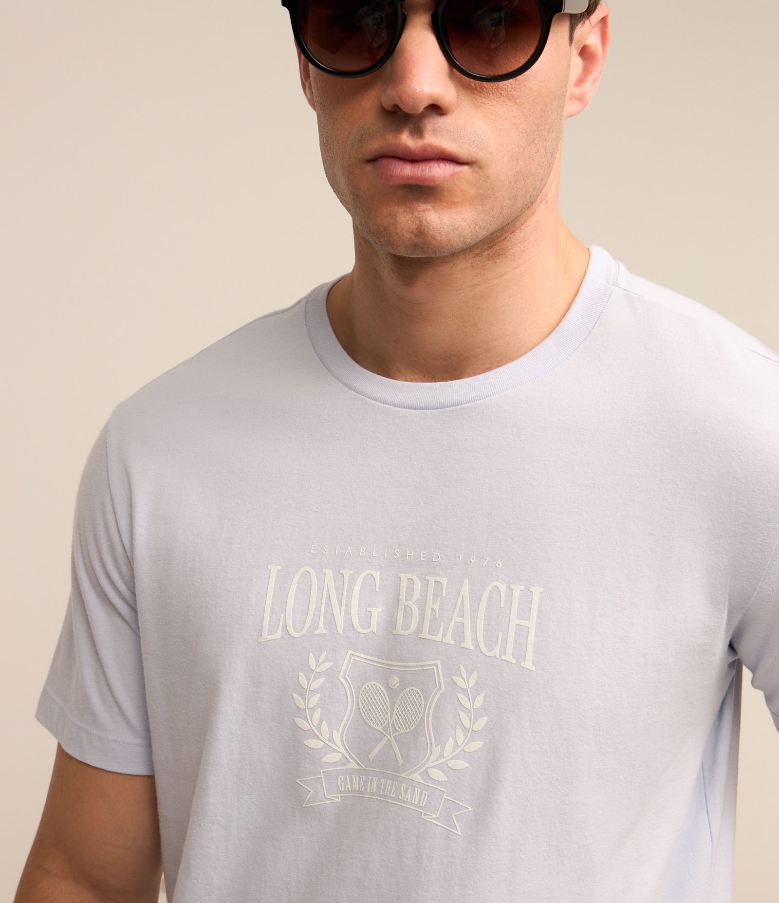 Camiseta em Algodão com Estampa Lettering Azul 3