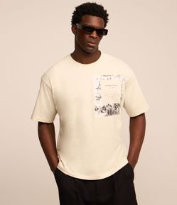 Camiseta em Algodão com Textura e Estampa Photo