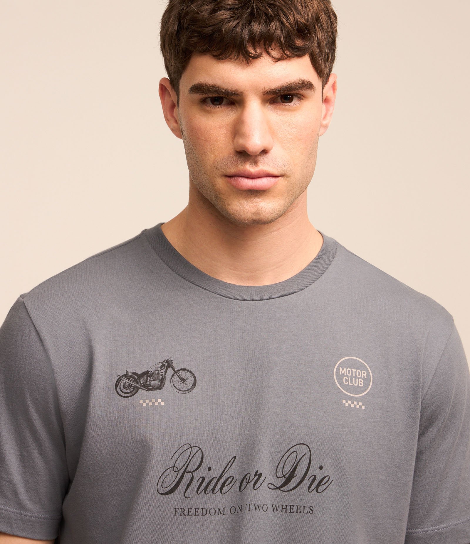 Camiseta Comfort em Algodão com Estampa Lettering Cinza 4
