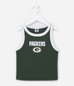 Regata Curta Infantil Canelada Estampa NFL Packers - Tam 7 a 14 anos