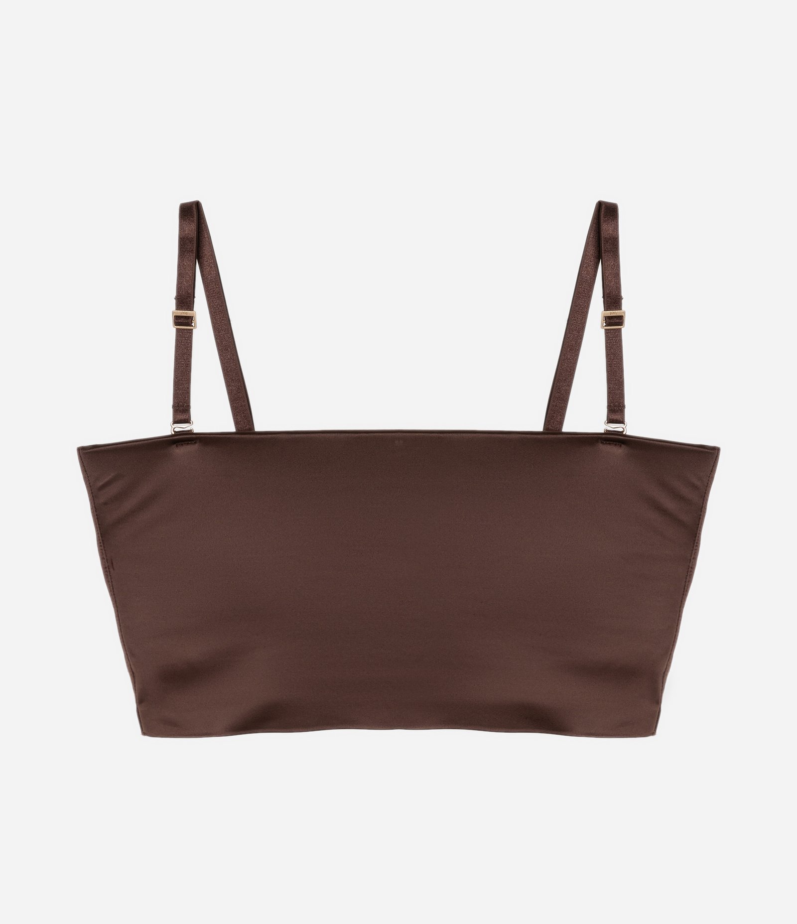 Sutiã Top com em Microfibra e Alças Finas Removíveis Marrom 6