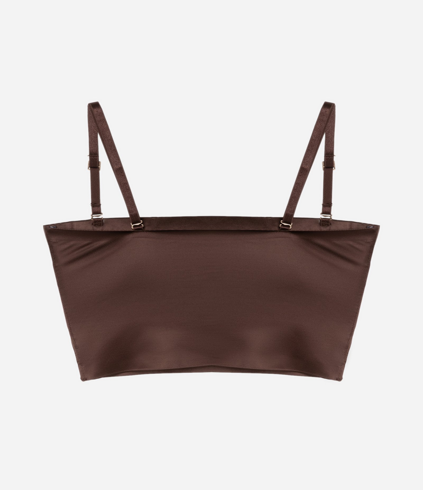 Sutiã Top com em Microfibra e Alças Finas Removíveis Marrom 7
