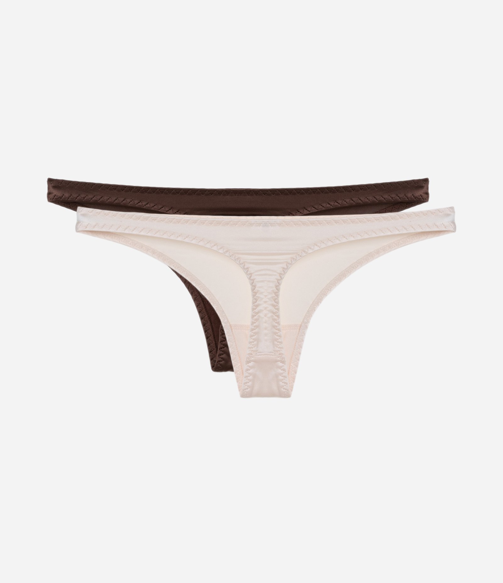 Kit 2 Calcinhas Biquíni em Microfibra Marrom/Branco 2
