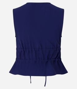 Blusa Alfaiatada em Viscose com Amarrações Frontais