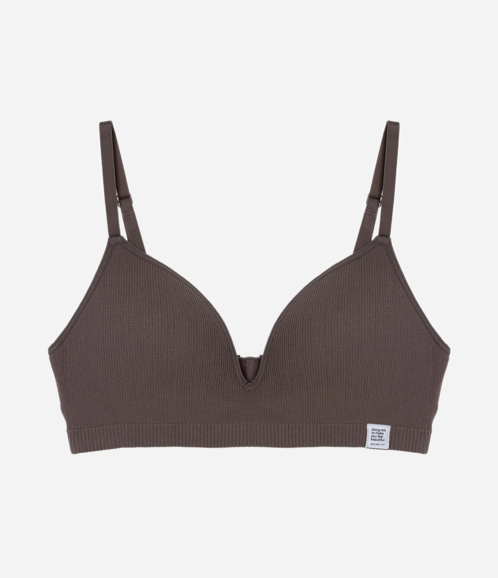 Sutiã com Bojo Triangular sem Costura Marrom 5