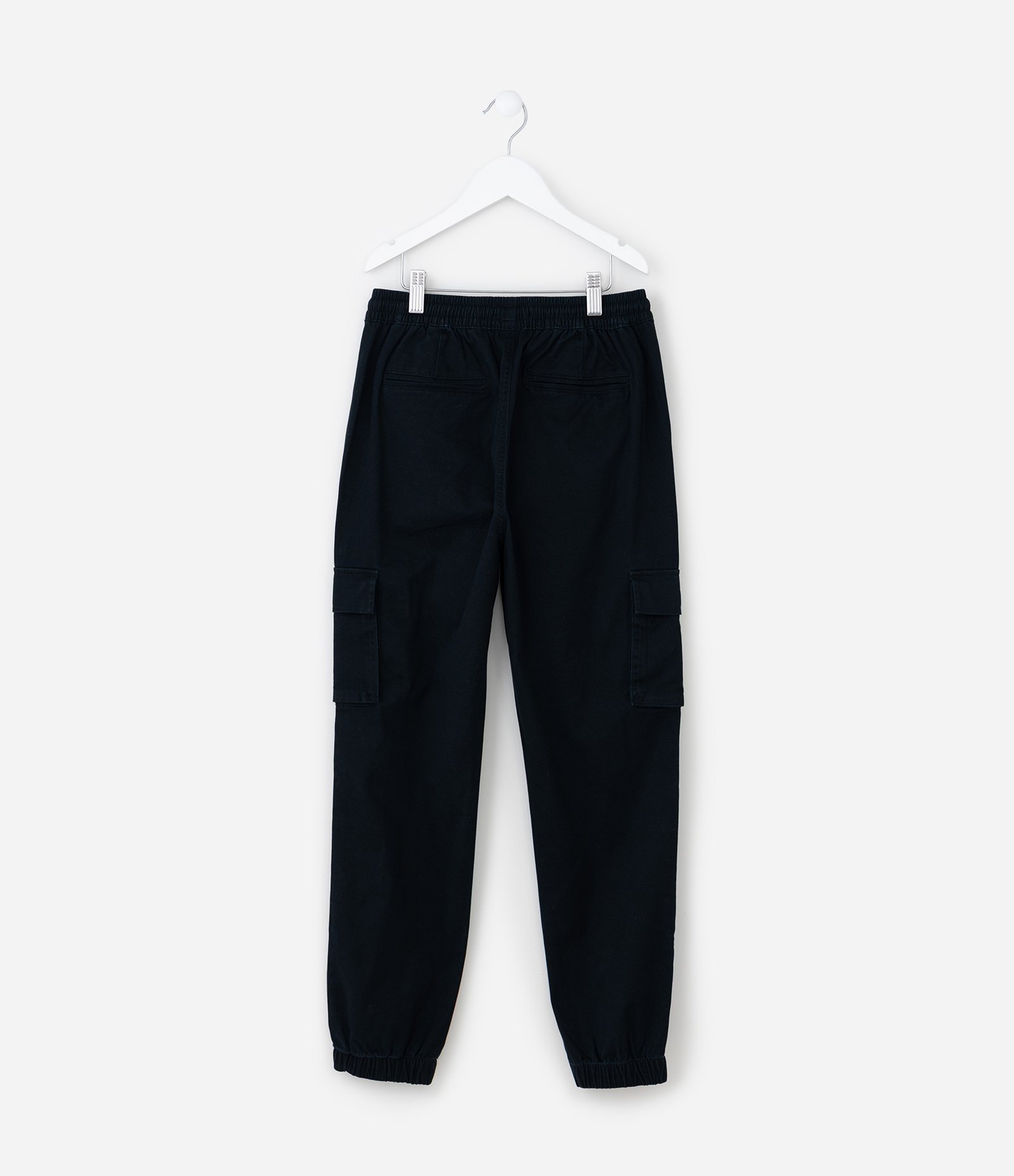 Calça Jogger Infantil com Bolsos Cargo - Tam 5 a 14 anos Preto 2