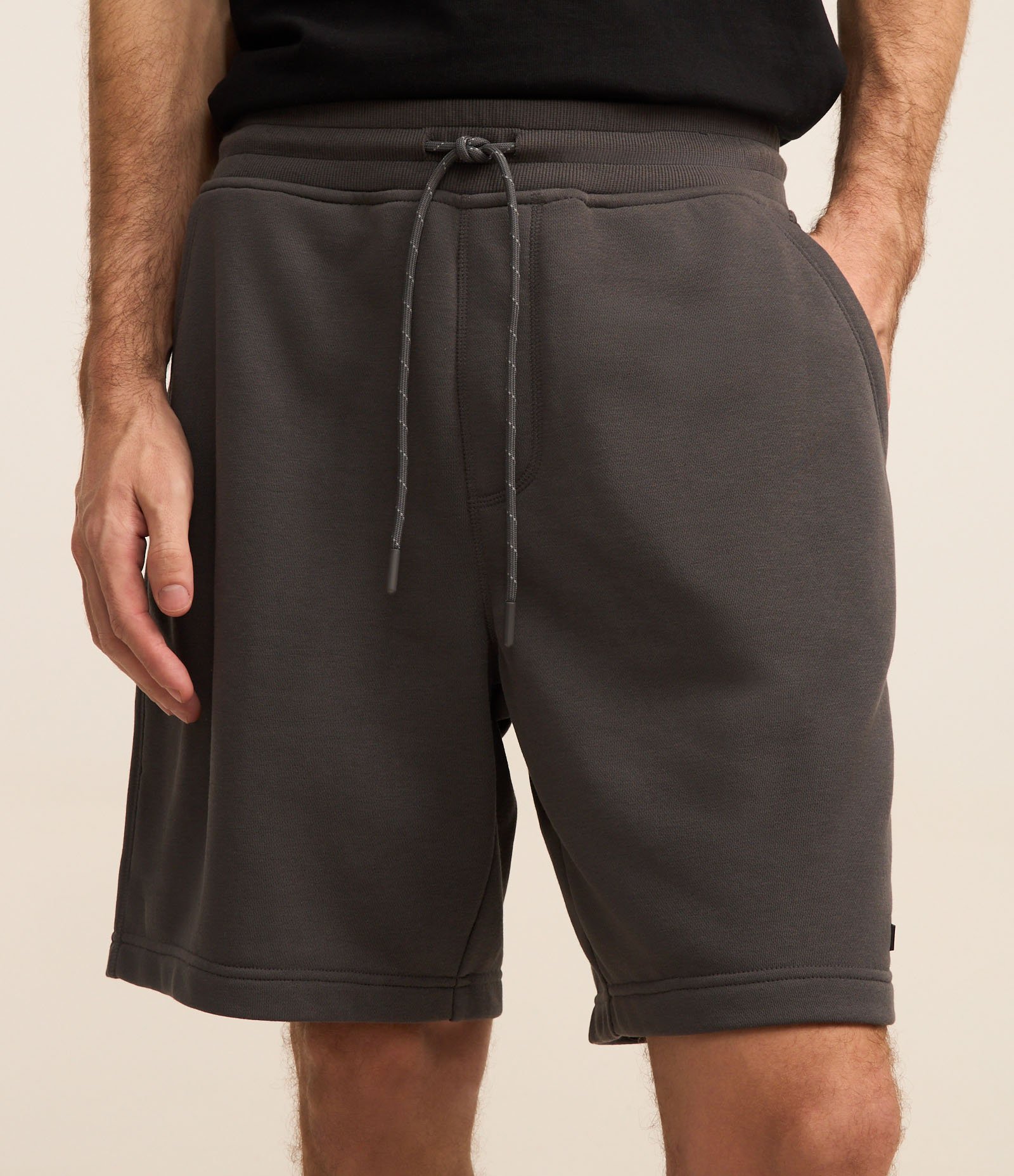 Bermuda Básica em Moletom com Cós Elástico Cinza Escuro 2