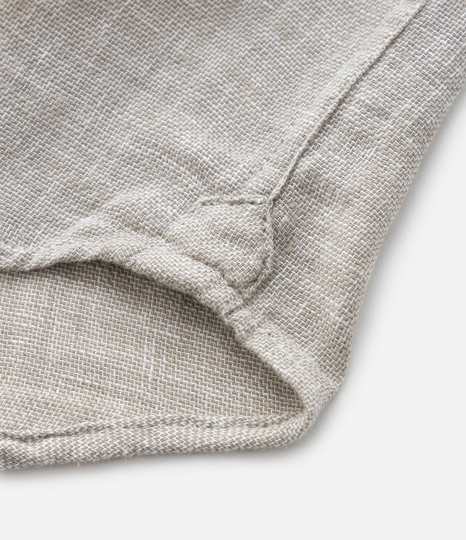 Camisa Infantil em Viscose e Linho com Bolsinho -Tam 5 a 14 Anos Bege 4