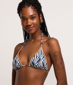 Biquíni Top Cortininha com Conchas Estampadas