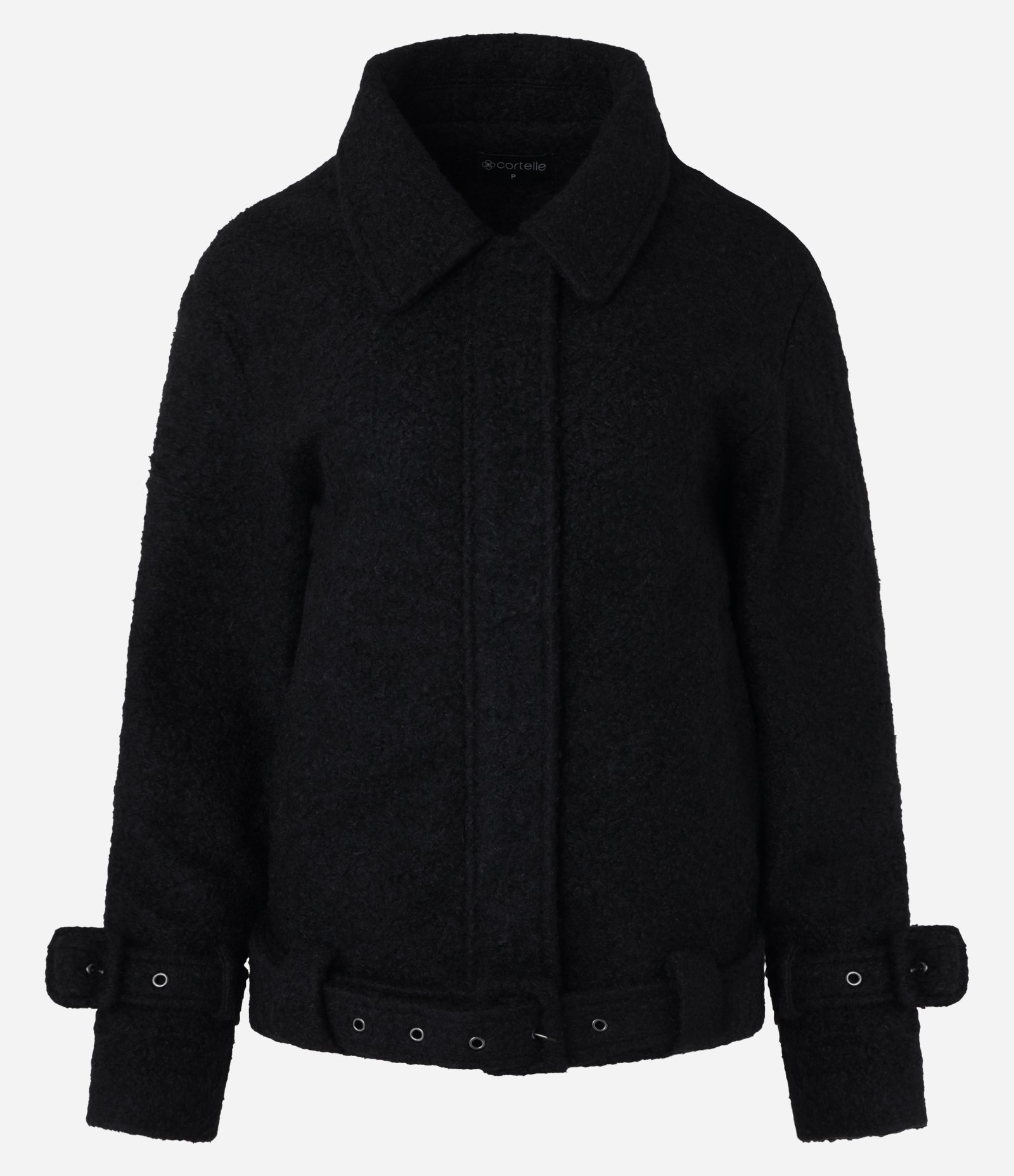 Jaqueta  em Bouclé com Fivela no Punho e Barra Preto 6