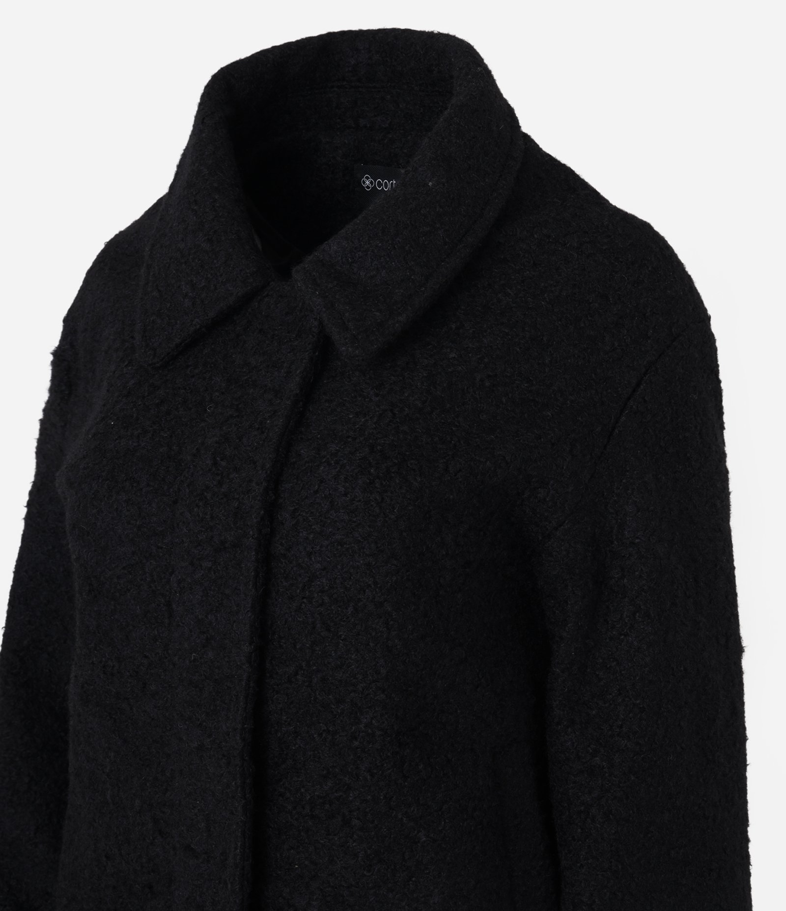 Jaqueta  em Bouclé com Fivela no Punho e Barra Preto 7