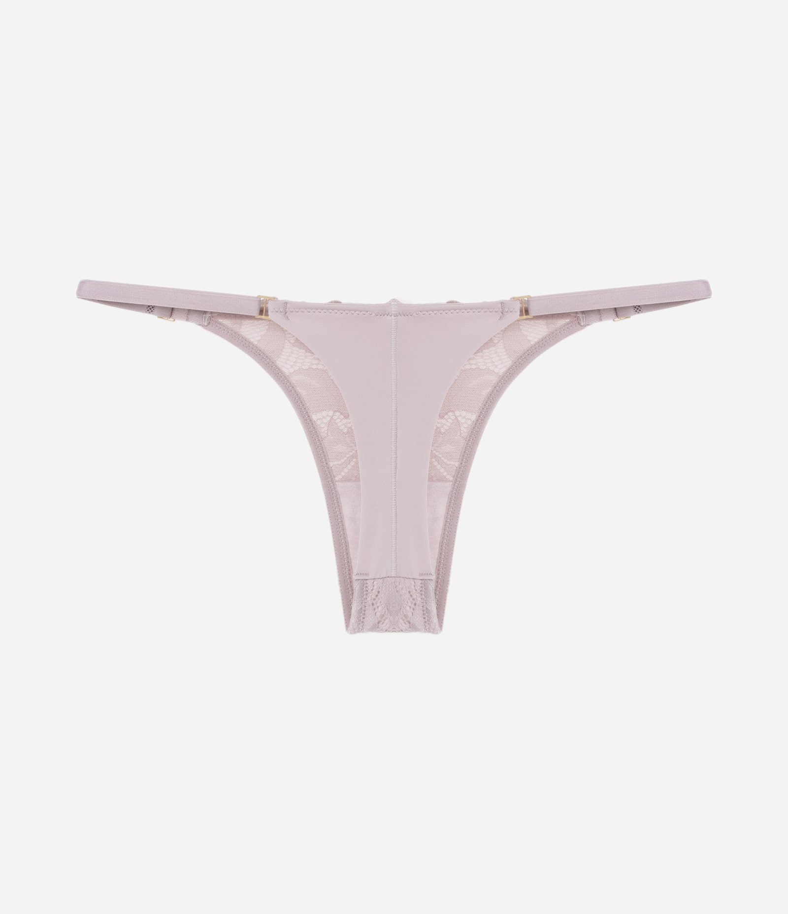 Calcinha String Fio Duplo em Renda Rustica Lilás 6