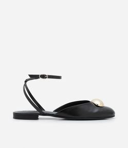 Sapatilha com Abertura e Detalhe Metálico Bold