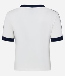 Blusa Baby Look em Algodão com Estampa Tennis