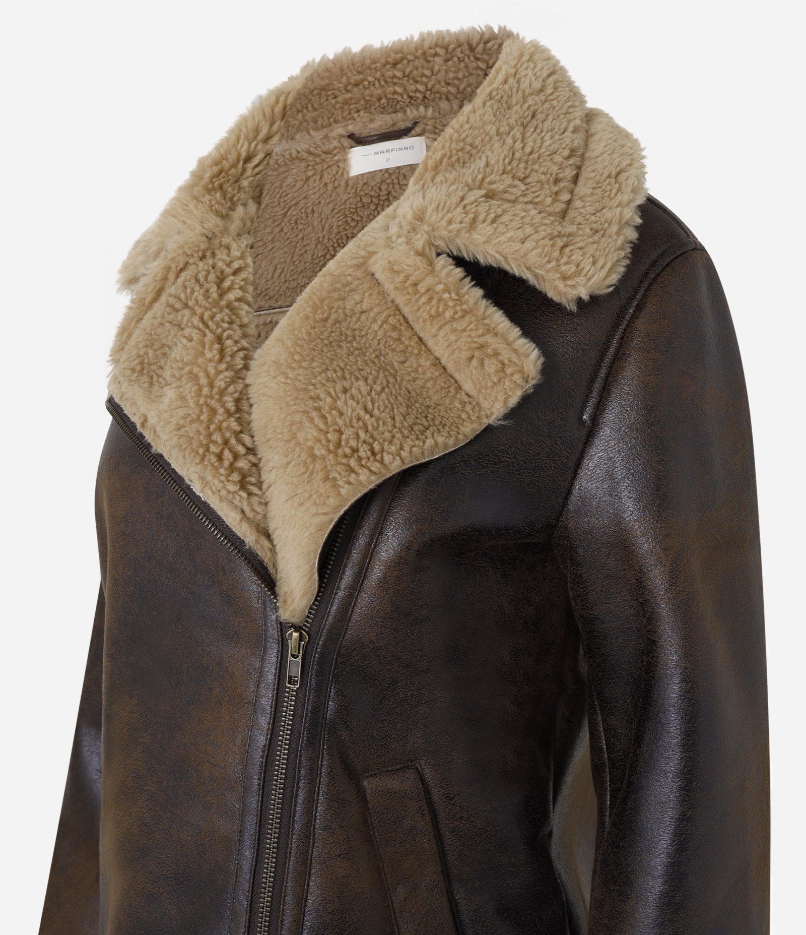 Jaqueta Alongada em PU com Pelo no Forro e Gola Marrom 9