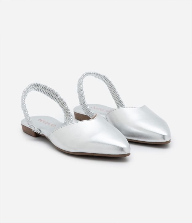 Sapatilha Mule com Bico Fino e Elástico no Tornozelo