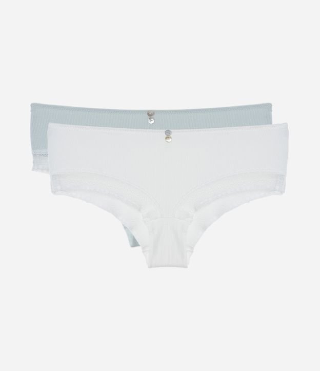 Kit 2 Calcinhas Boyshort em Viscose com Detalhes em Renda