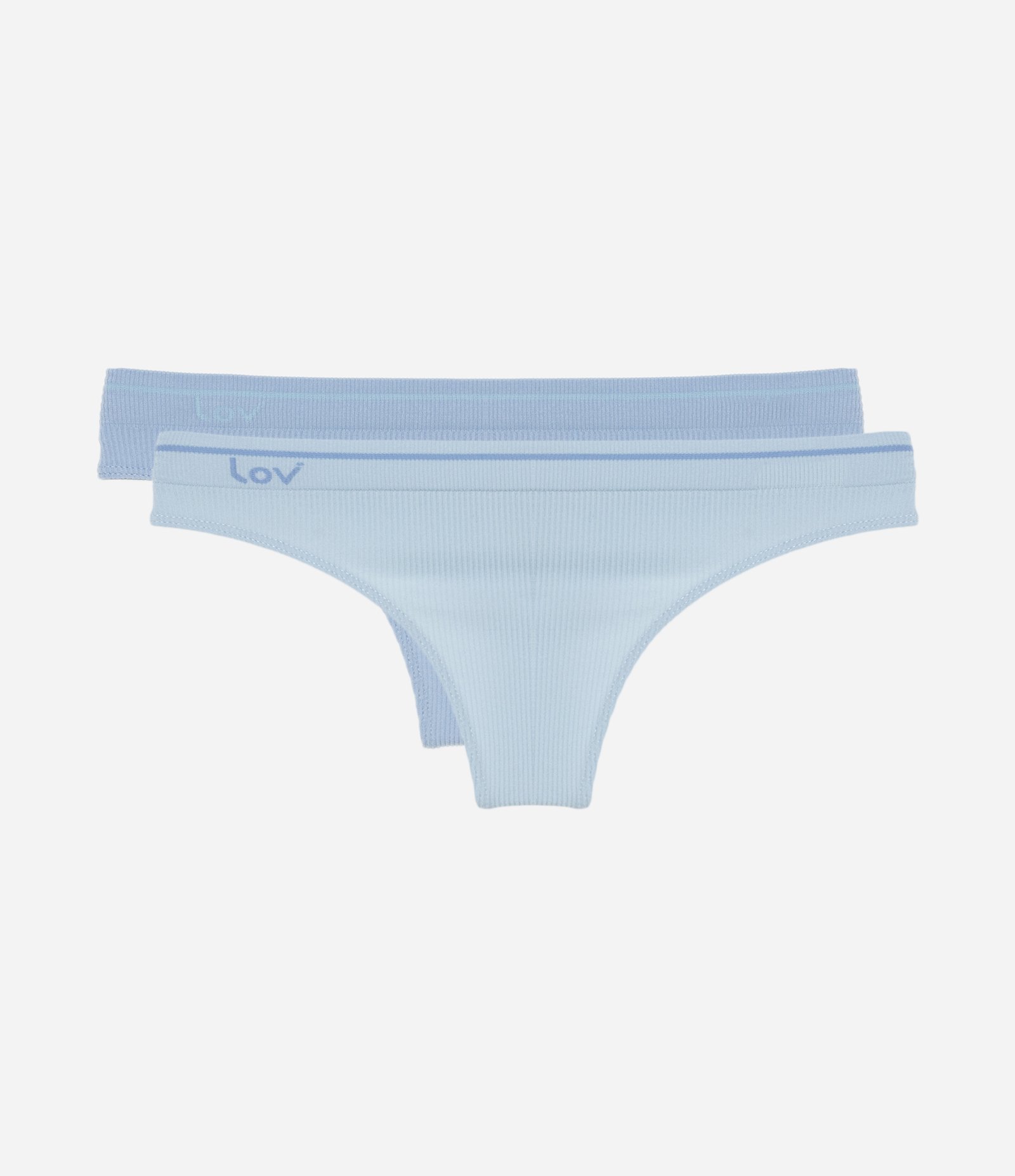 Kit 2 Calcinhas Biquíni Sem Costura com textura canelada Azul 1