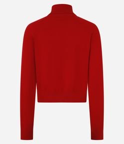 Blusa em Tricô com Gola Alta e Manga Longa