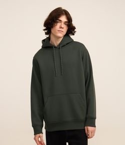 Blusão Fechado Comfort em Moletom com Capuz