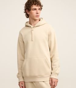 Blusão Fechado Comfort em Moletom com Capuz
