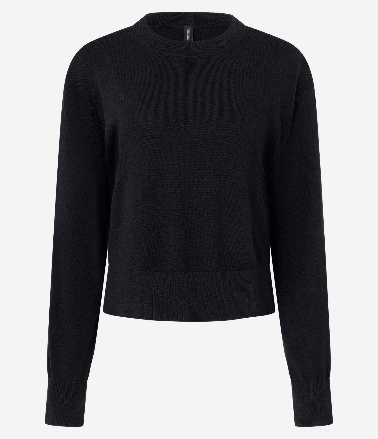 Suéter Boxy em Tricô com Gola Redonda Preto 4