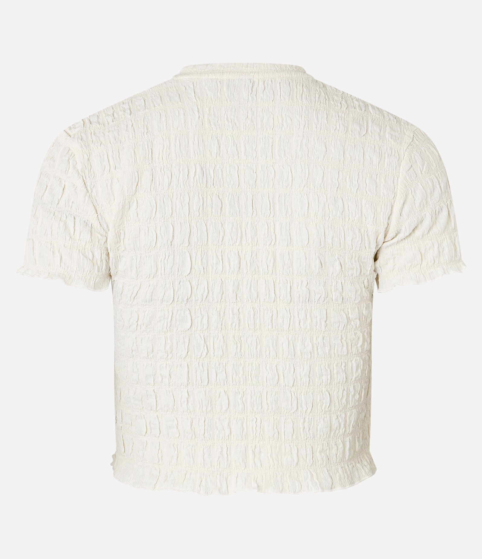 Blusa Cropped Texturizada com Estampa Good News Branco 6