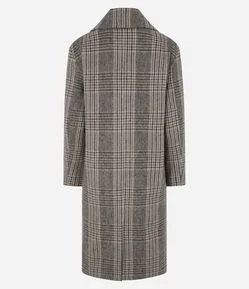 Casaco Trench Coat em Polivelour Xadrez