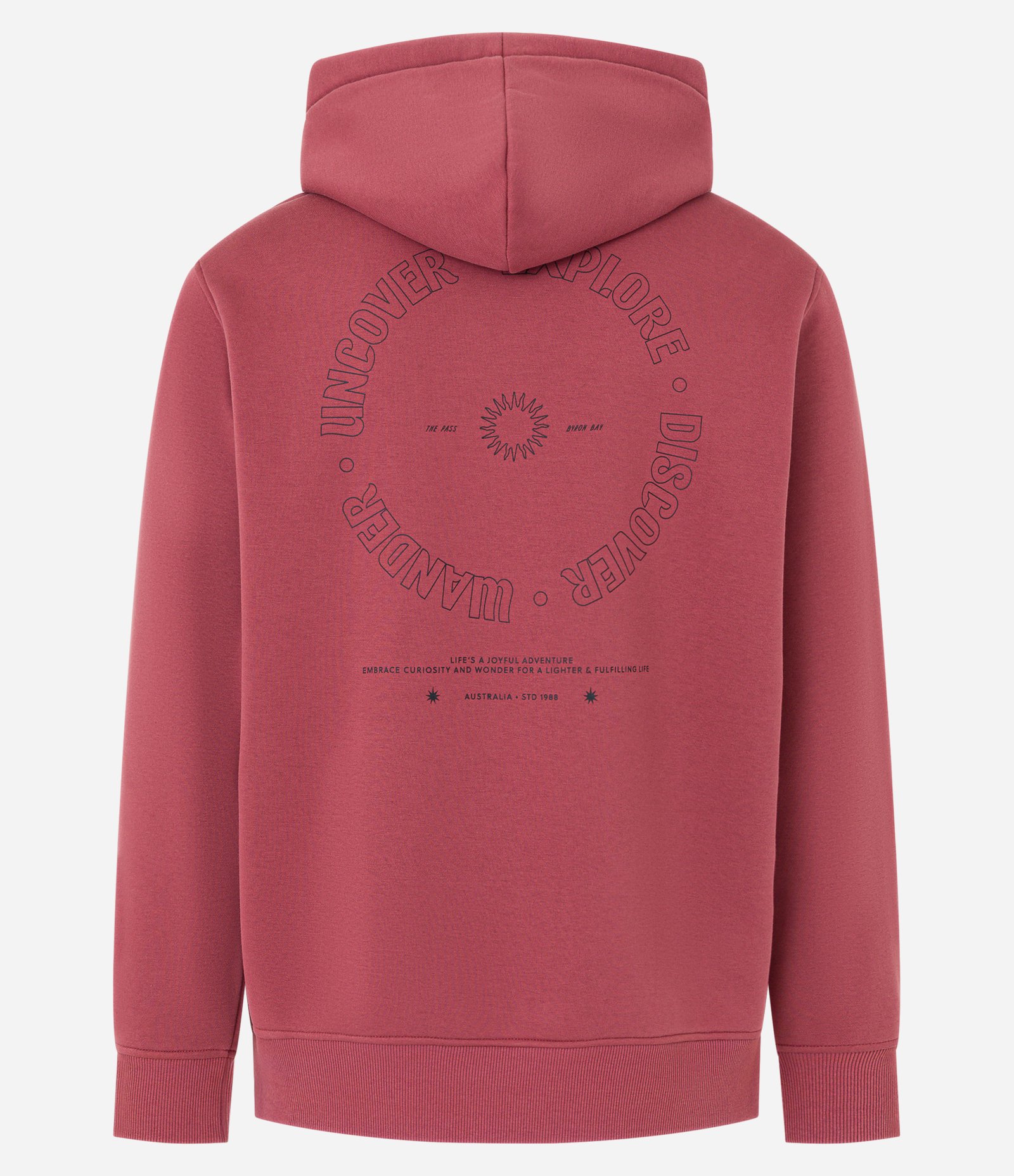 Blusão Comfort em Moletom com Estampa Lettering Circular Vermelho 6