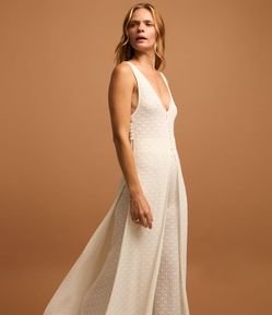 Túnica Texturizada em Tricô com Botões e Fendas