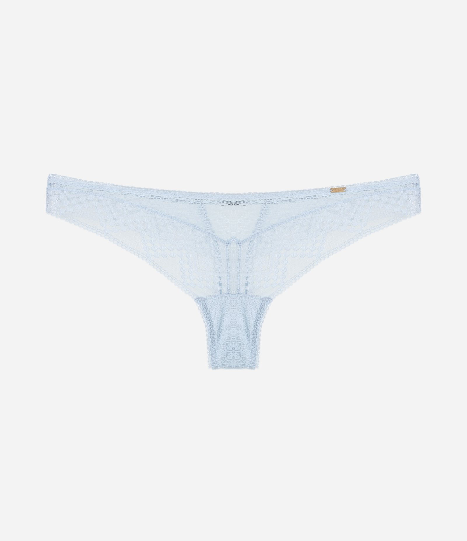 Calcinha Biquíni Fio em Renda Floral Azul 5