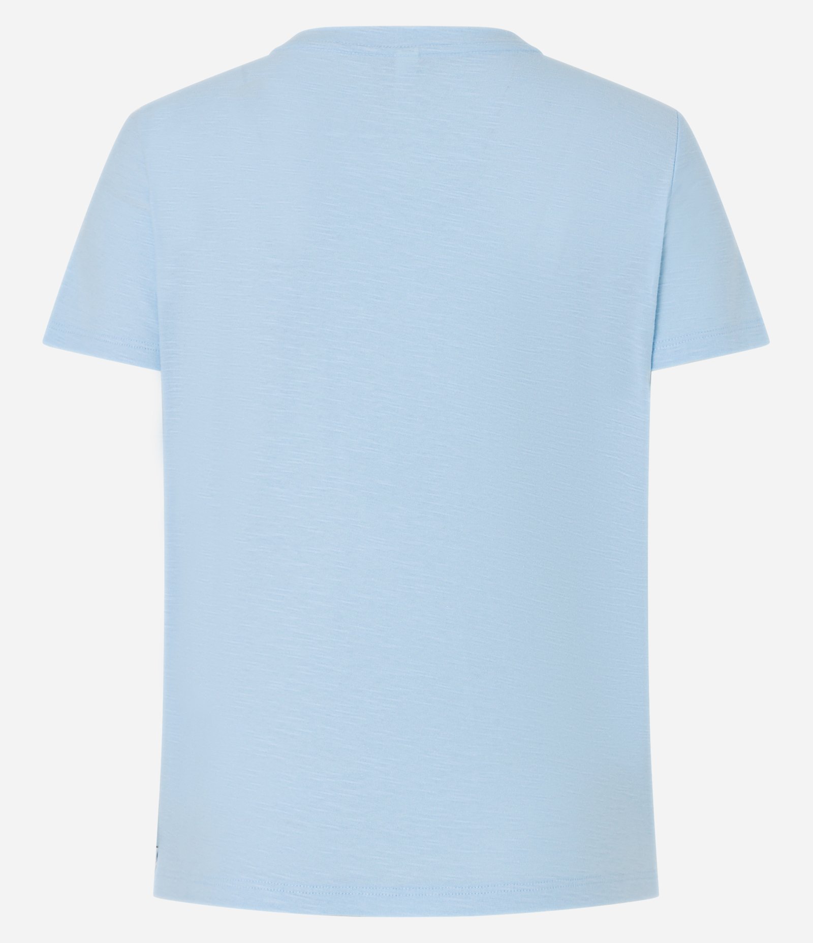 Blusa T-shirt em Algodão Flame com Gola V Azul 5