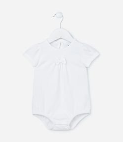 Body Infantil Texturizado com Lacinho Aplicado - Tam 0 a 18 meses
