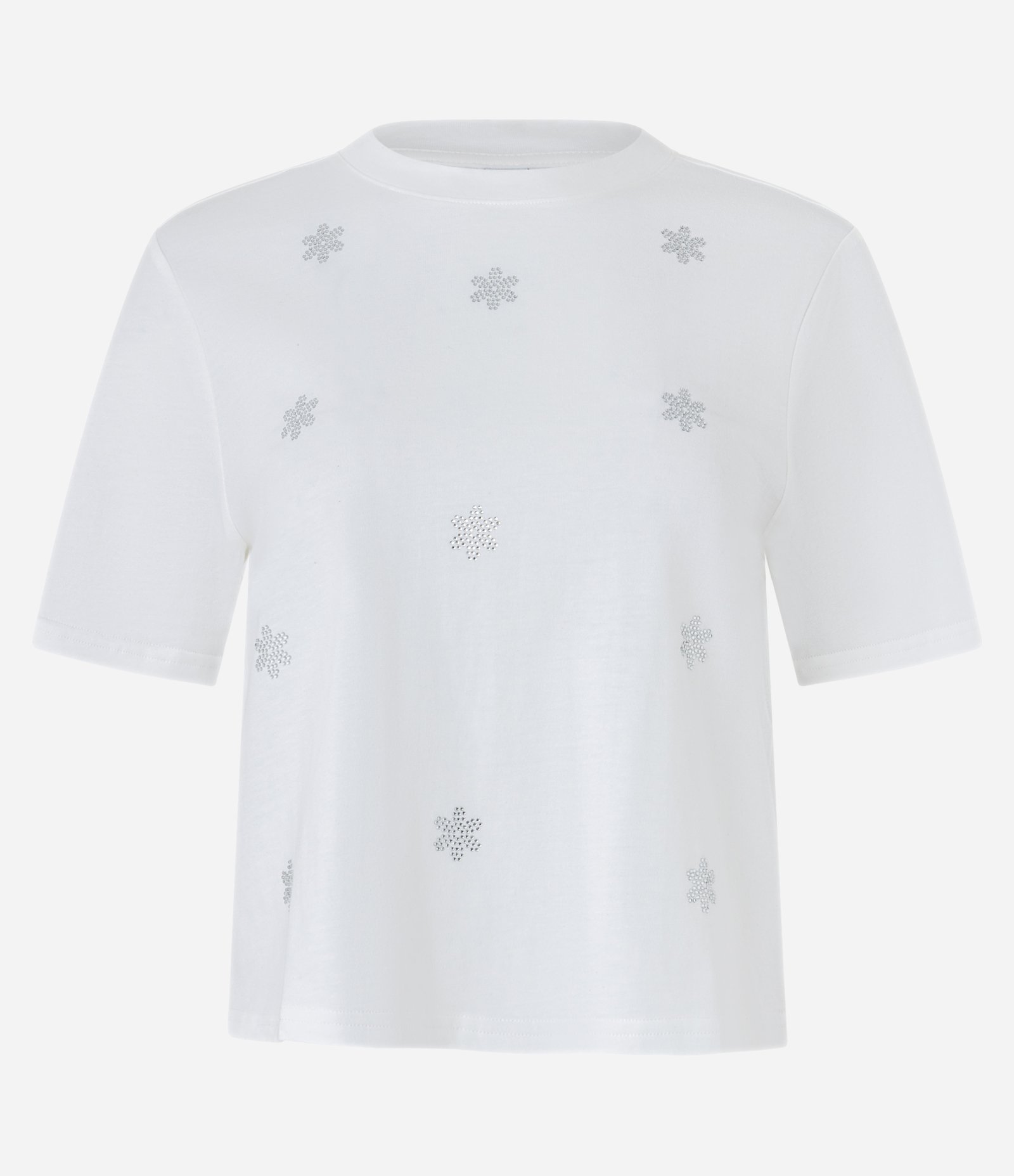 Blusa em Algodão com Flor em Brilhos Aplicados Branco 4