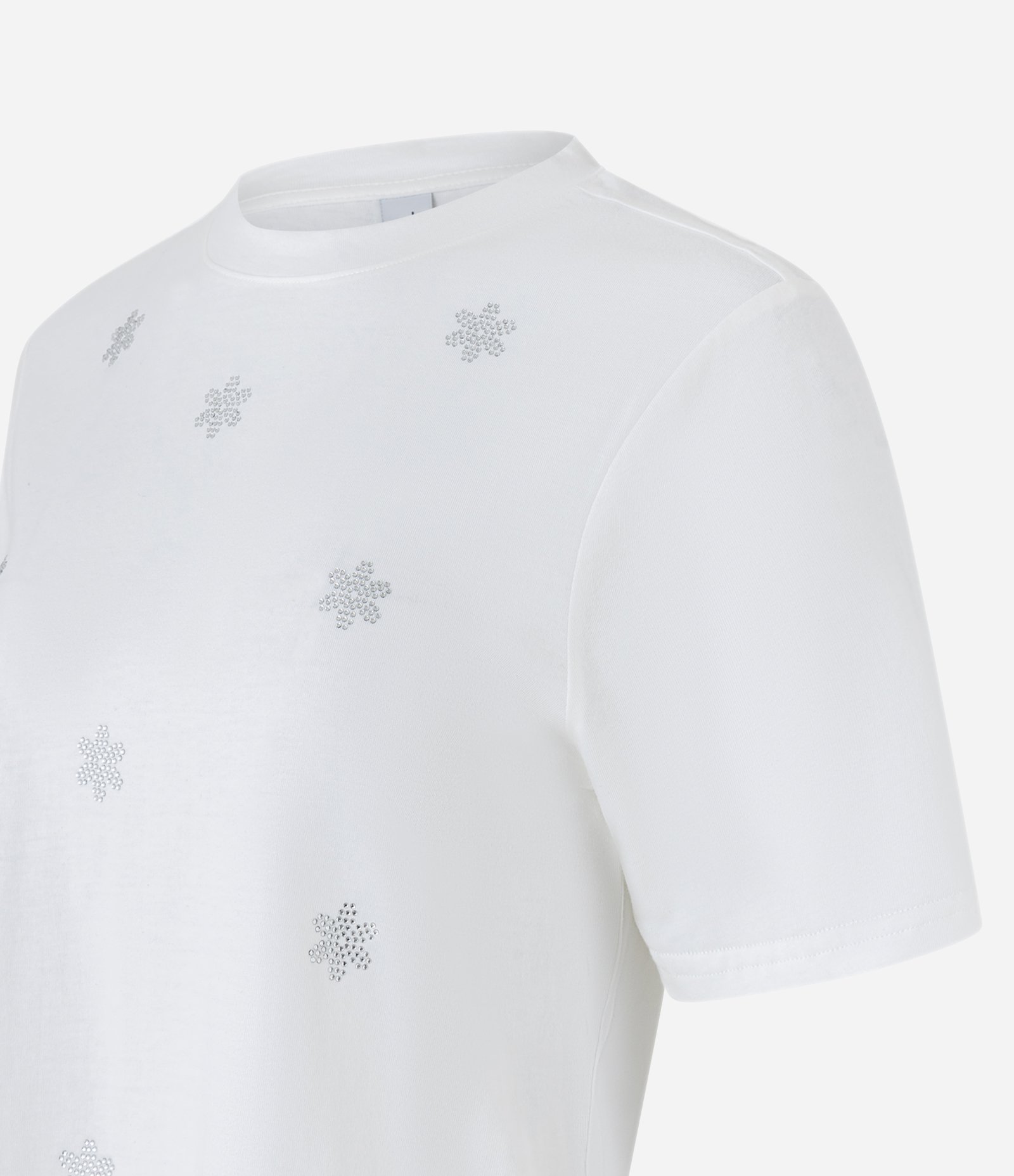 Blusa em Algodão com Flor em Brilhos Aplicados Branco 5