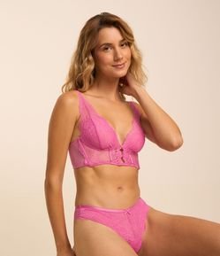 Calcinha Biquíni de Renda com Detalhe de Laço