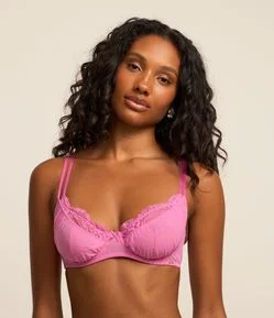 Sutiã Sem Bojo Com Aro em Renda