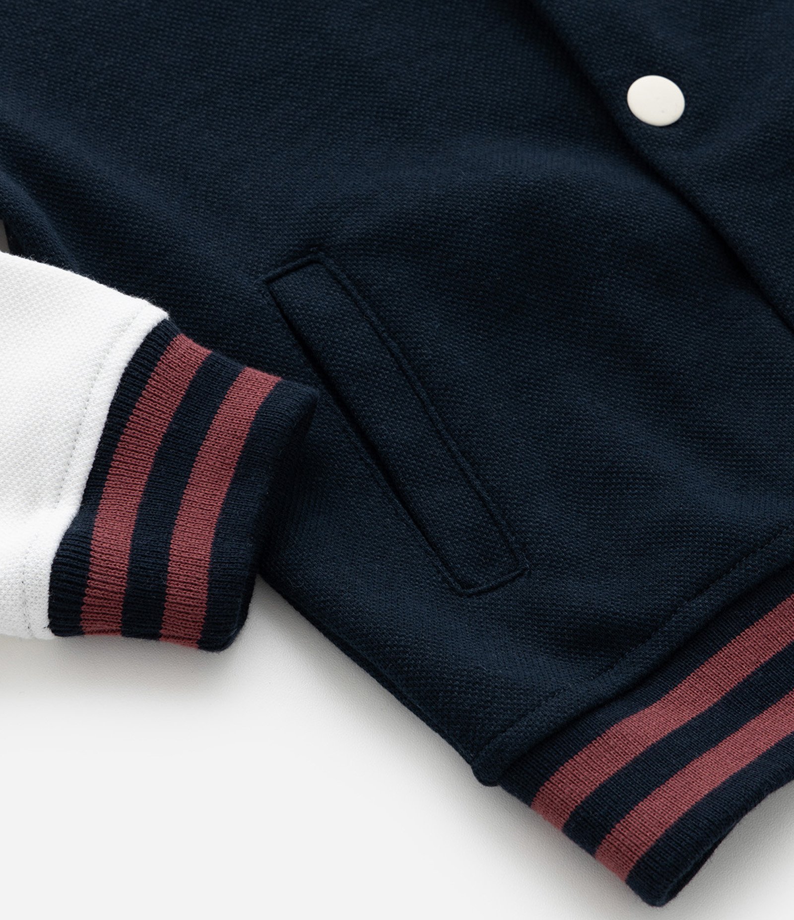 Jaqueta Bomber Infantil com Mangas Contrastantes - Tam 1 a 6 Anos Azul/Branco 4