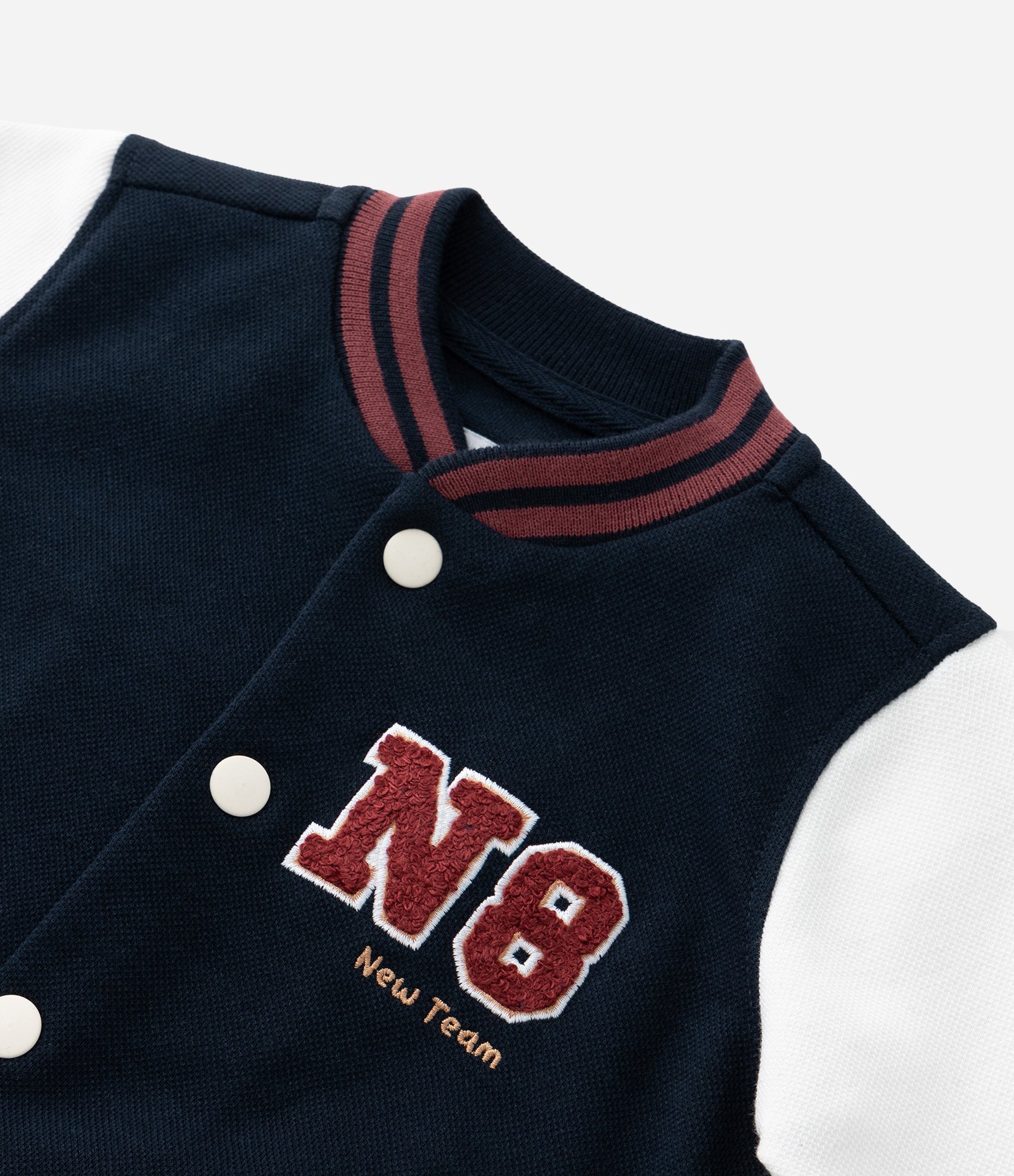 Jaqueta Bomber Infantil com Mangas Contrastantes - Tam 1 a 6 Anos Azul/Branco 6