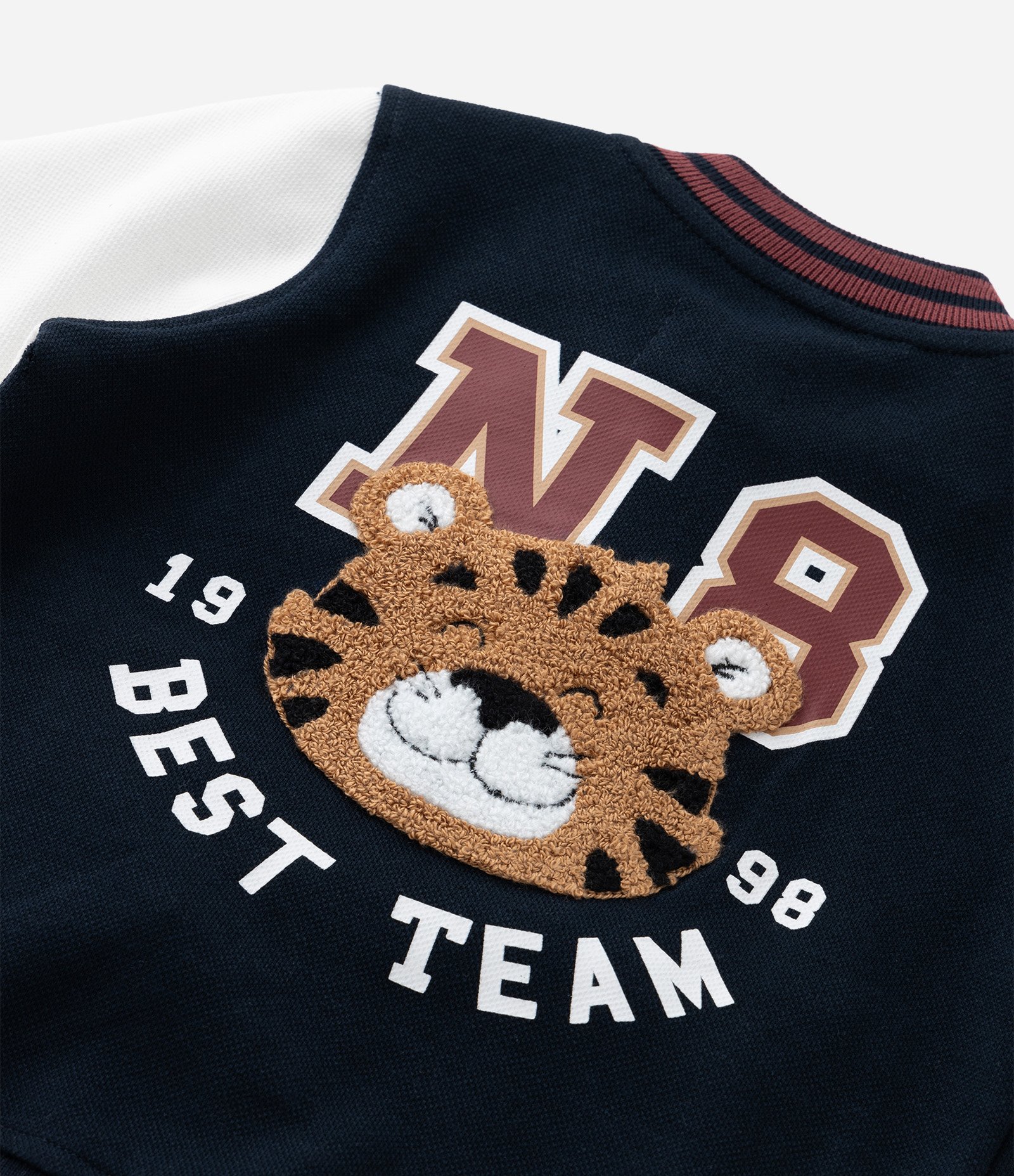 Jaqueta Bomber Infantil com Mangas Contrastantes - Tam 1 a 6 Anos Azul/Branco 7