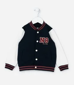 Jaqueta Bomber Infantil com Mangas Contrastantes - Tam 1 a 6 Anos