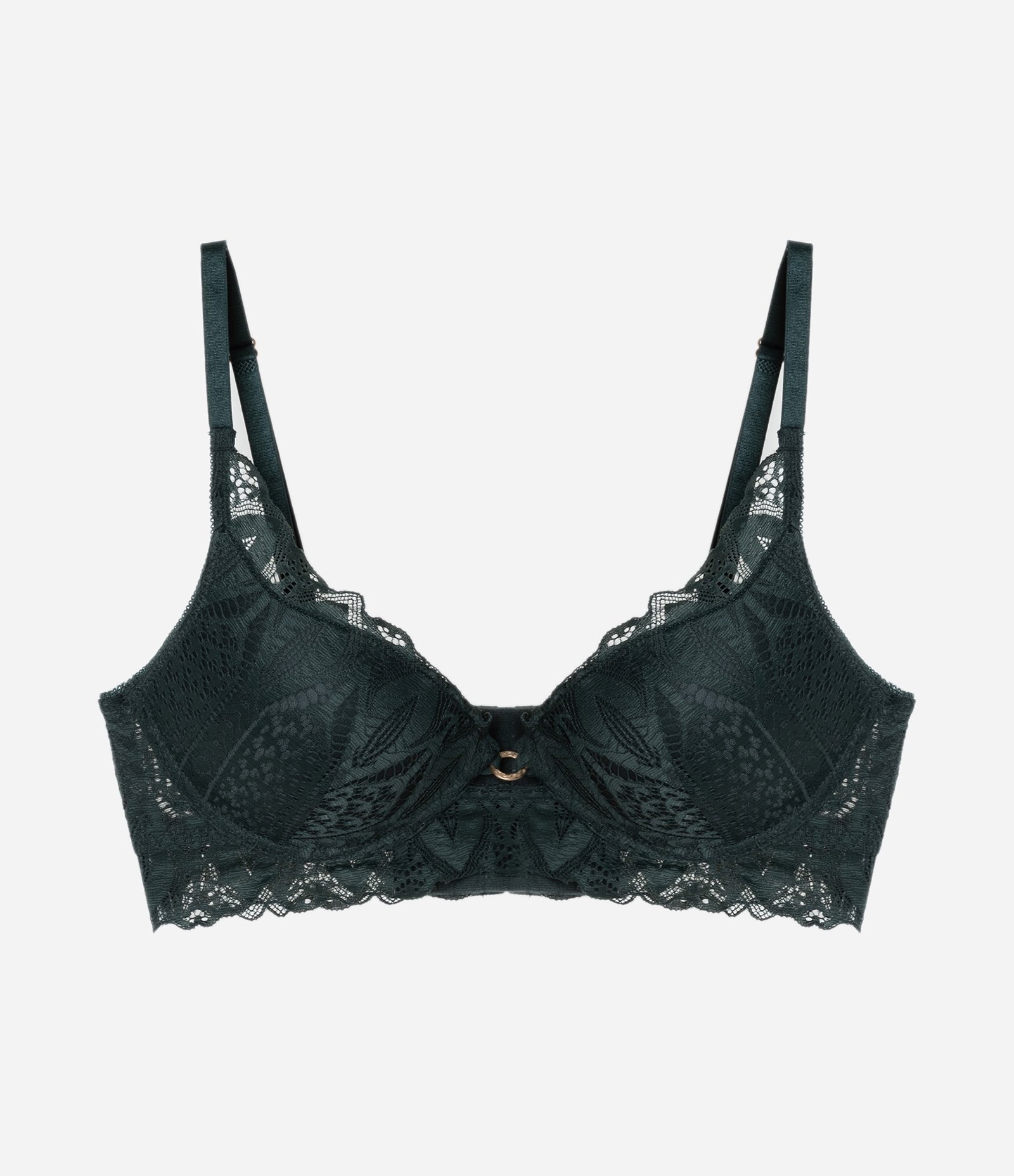 Sutiã Base em Renda Floral com Bojo Oco Verde 5