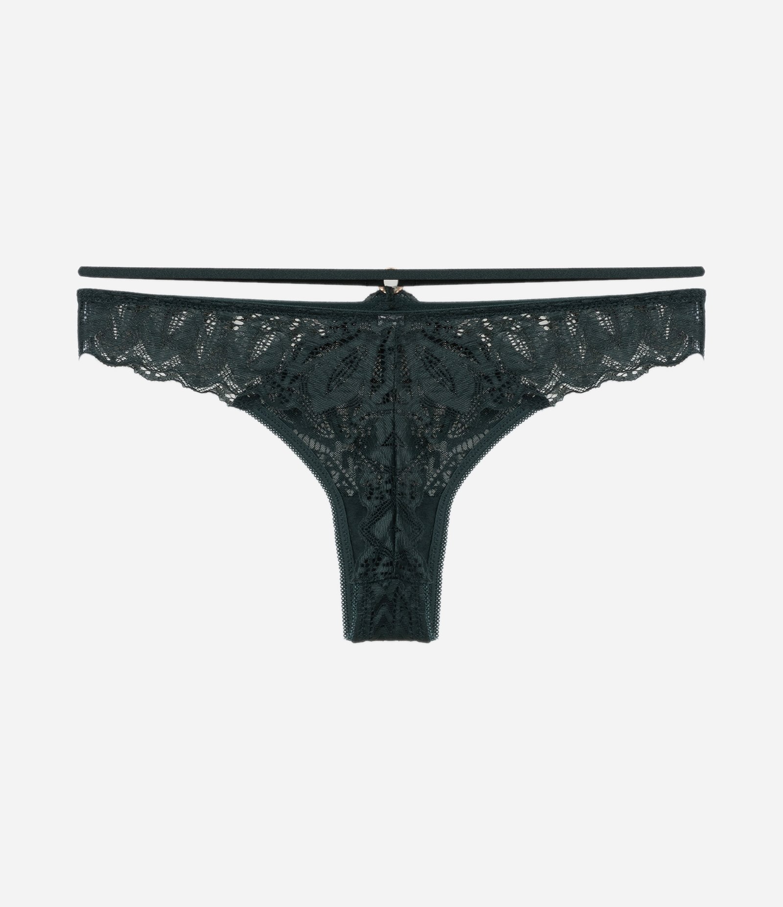 Calcinha Biquíni em Renda Floral Verde 6