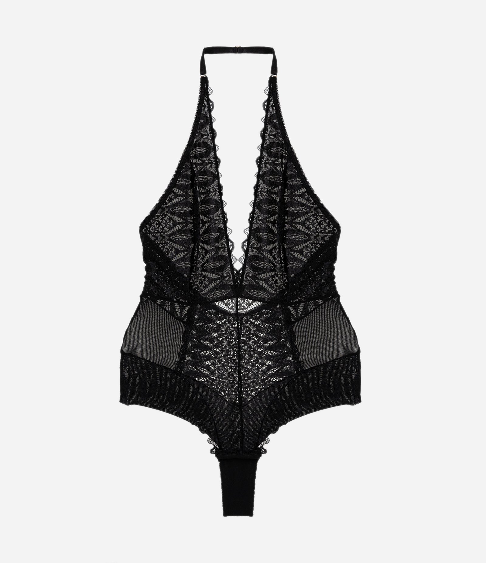 Body Sem Bojo em Renda Floral Preto 4