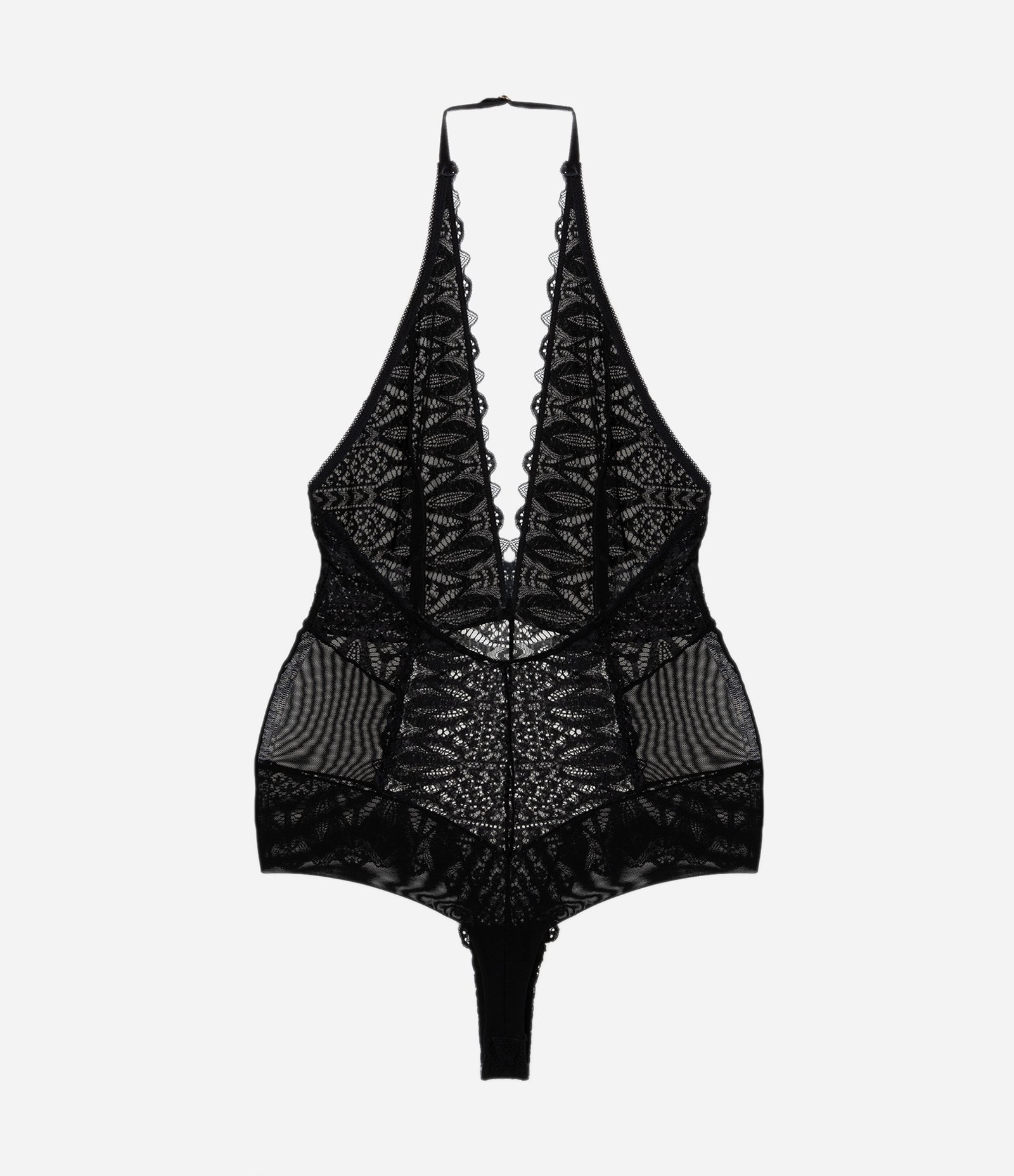 Body Sem Bojo em Renda Floral Preto 5